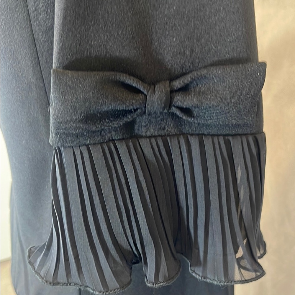 Elegant Black Dress with Pleated Sleeves - Picture 5 of 9